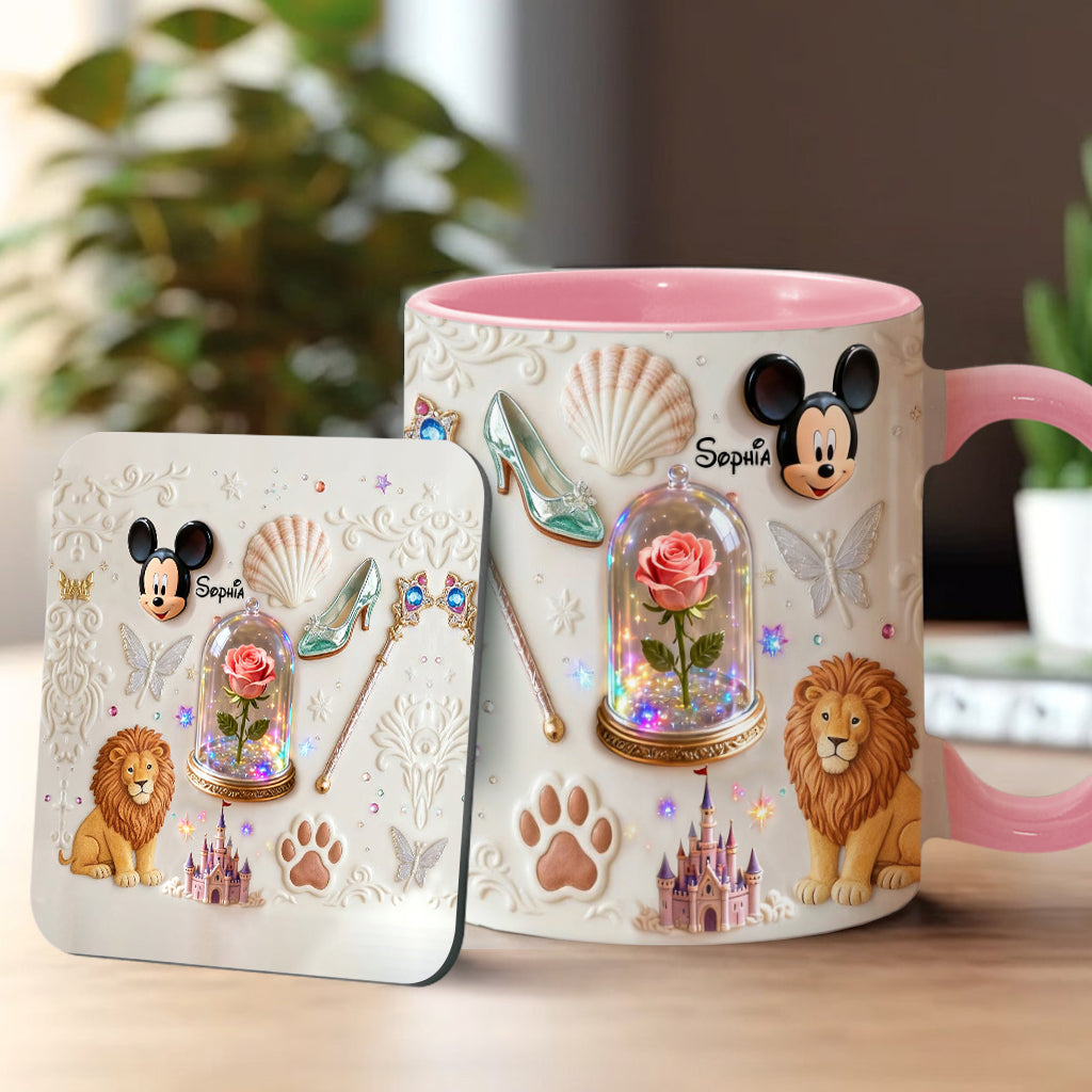 Personalized 3D Mouse Accent Mug & Coaster Custom Name Gift Accent Mug & Coaster GradoCreations
