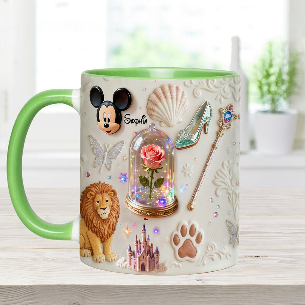 Personalized 3D Mouse Accent Mug & Coaster Custom Name Gift Accent Mug & Coaster GradoCreations