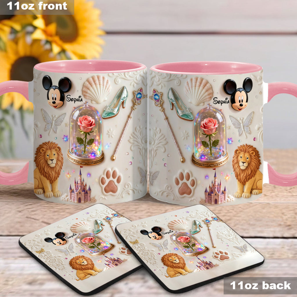 Personalized 3D Mouse Accent Mug & Coaster Custom Name Gift Accent Mug & Coaster GradoCreations