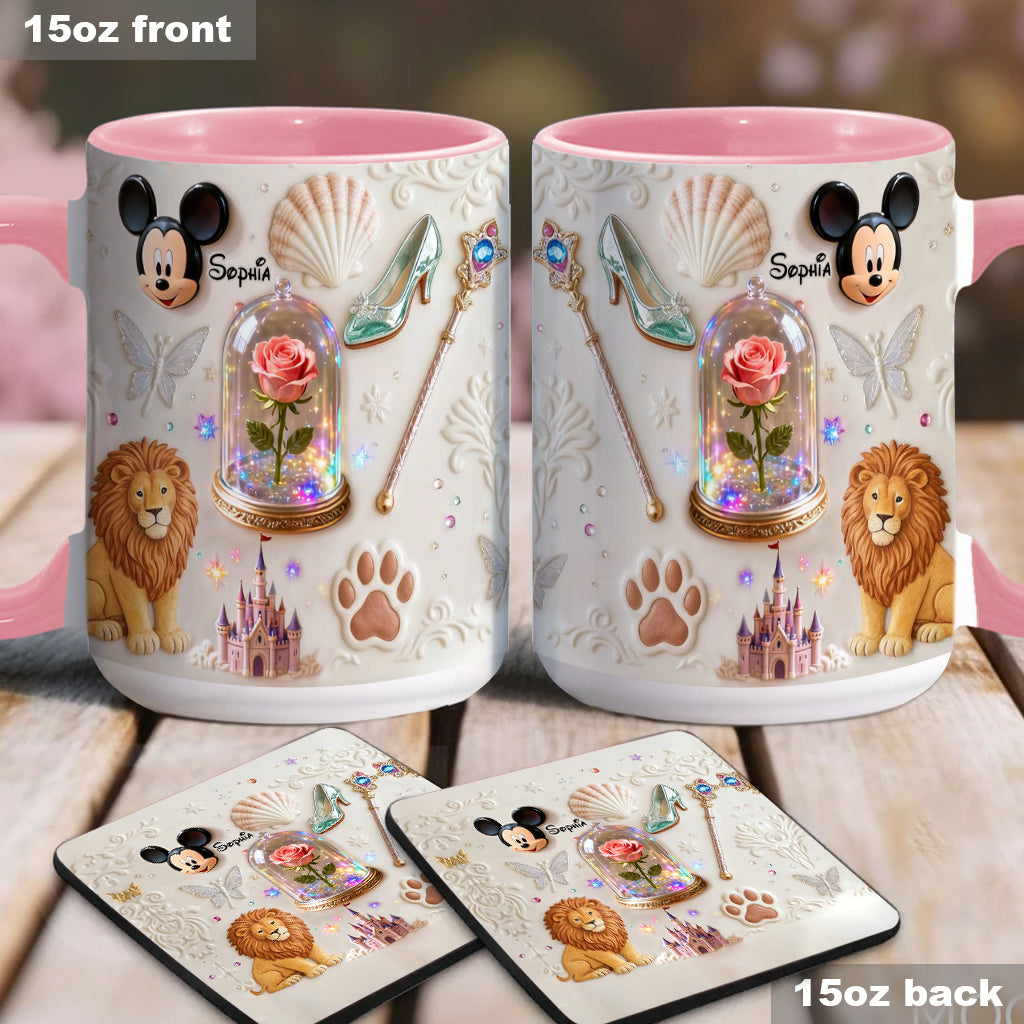Personalized 3D Mouse Accent Mug & Coaster Custom Name Gift Accent Mug & Coaster GradoCreations