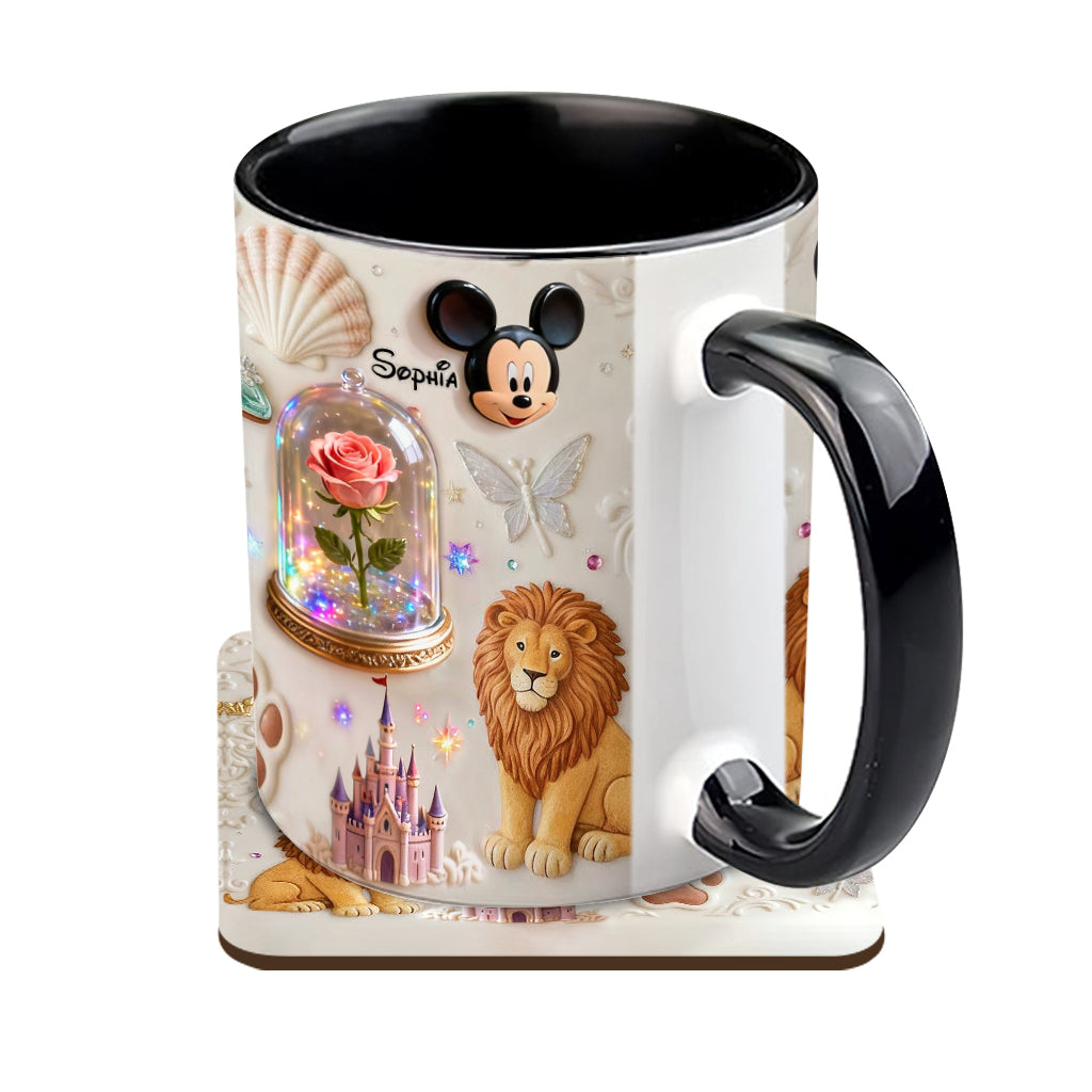 Personalized 3D Mouse Accent Mug & Coaster Custom Name Gift Accent Mug & Coaster GradoCreations