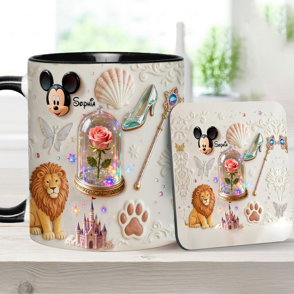 Personalized 3D Mouse Accent Mug & Coaster Custom Name Gift Accent Mug & Coaster GradoCreations