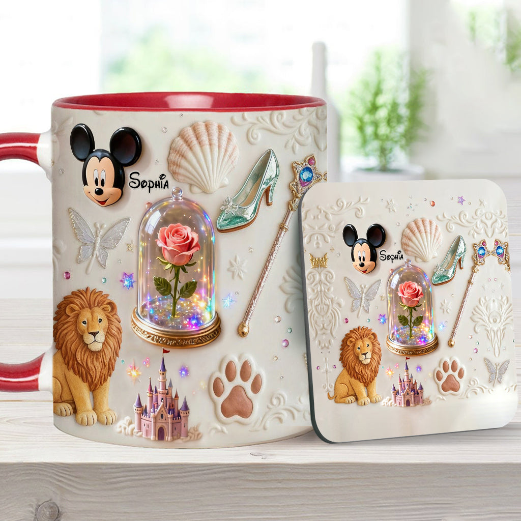 Personalized 3D Mouse Accent Mug & Coaster Custom Name Gift Accent Mug & Coaster GradoCreations