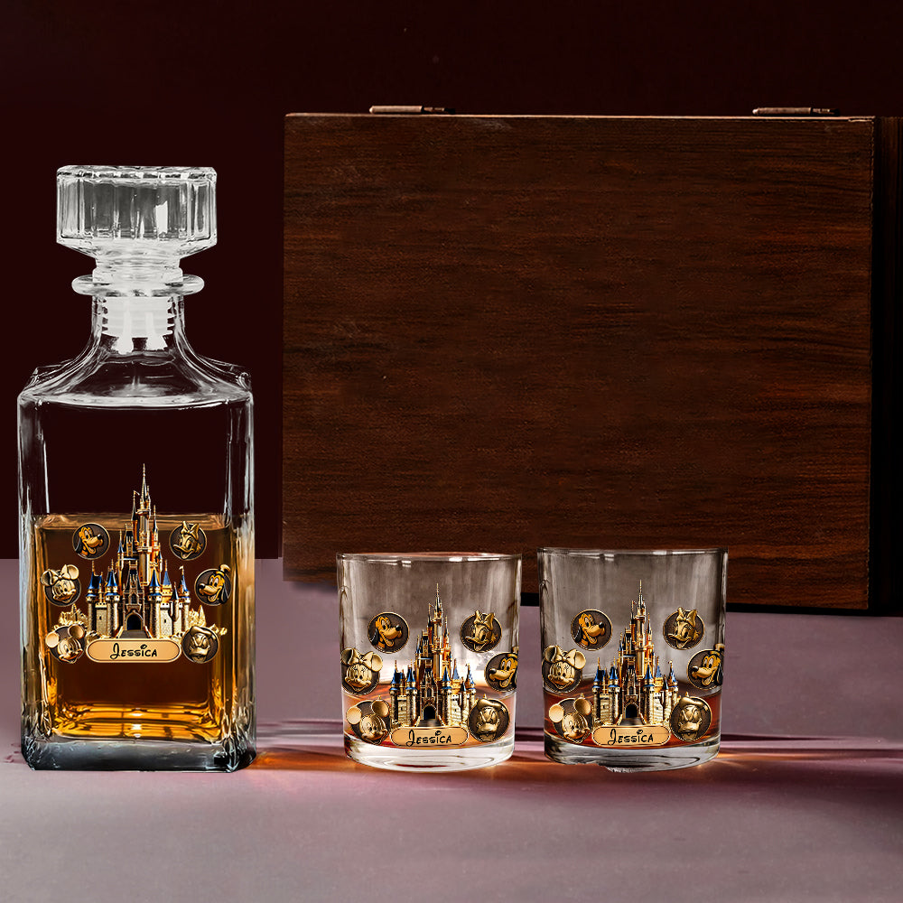Personalized Whiskey Decanter Set Custom Name Gift for Dad Whiskey Decanter Set GradoCreations