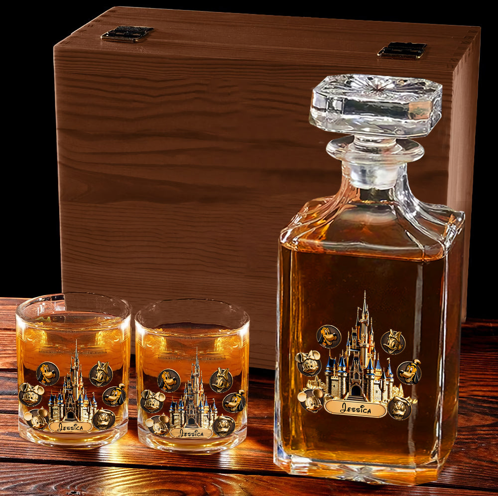 Personalized Whiskey Decanter Set Custom Name Gift for Dad Whiskey Decanter Set GradoCreations