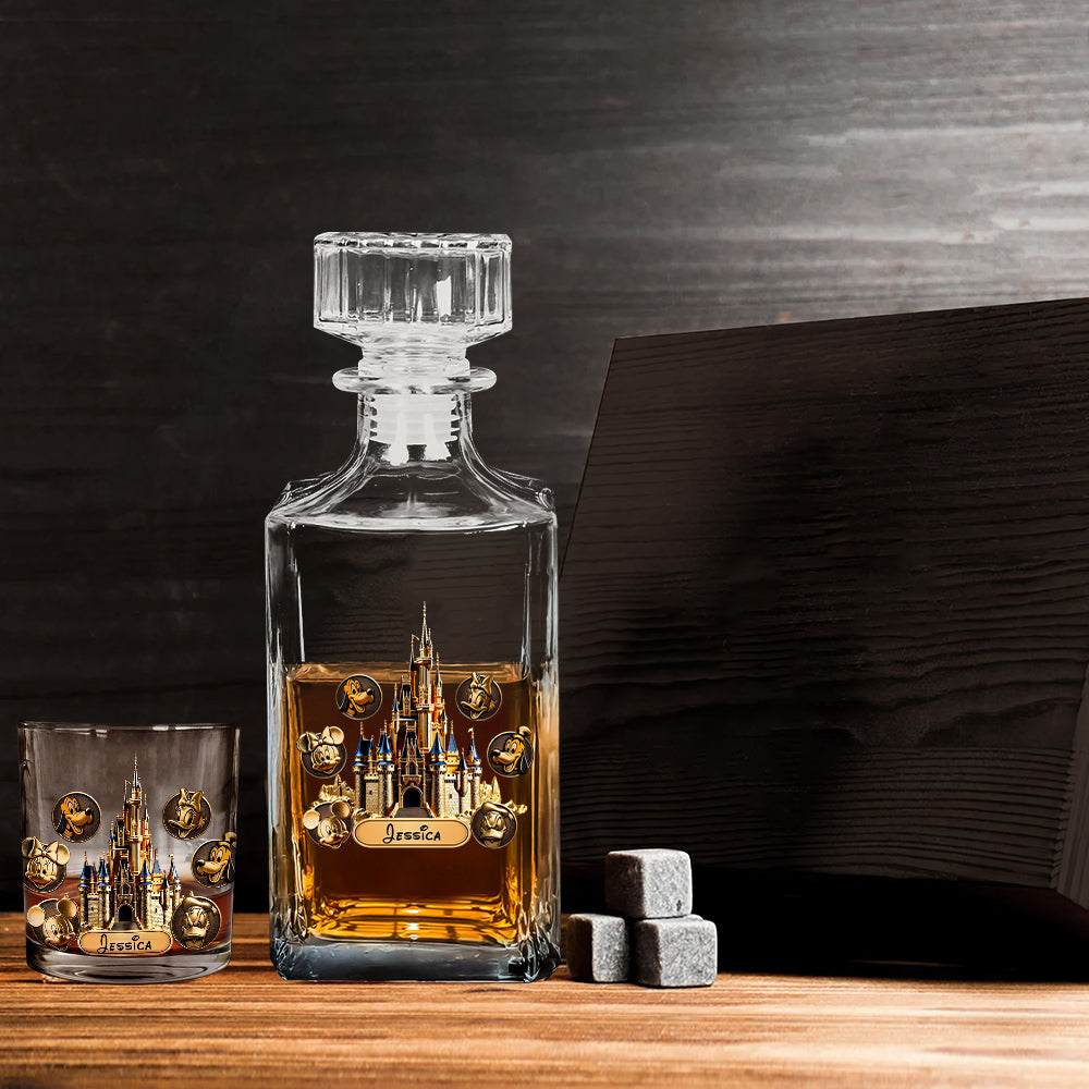 Personalized Whiskey Decanter Set Custom Name Gift for Dad Whiskey Decanter Set GradoCreations