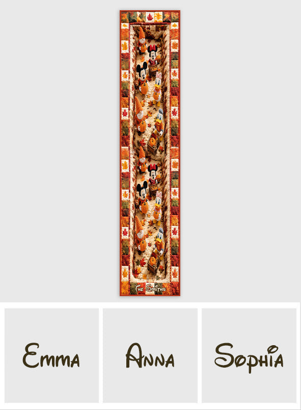 Personalized Cartoon Mouse Table Runner Fall Décor Gift Table Runner GradoCreations