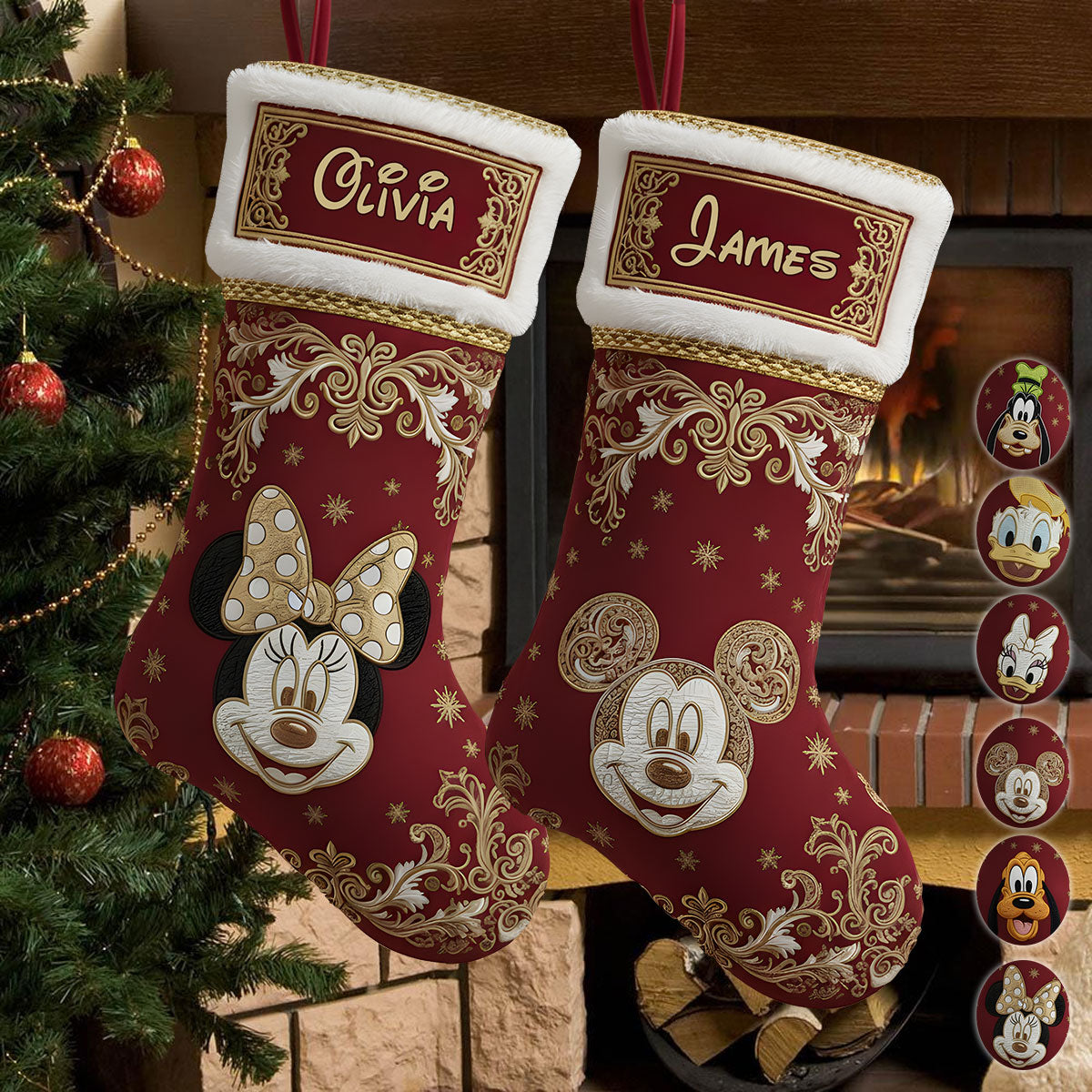 Personalized Mouse Shaped Christmas Stocking Custom Name Holiday Decor Shaped Christmas Stocking GradoCreations