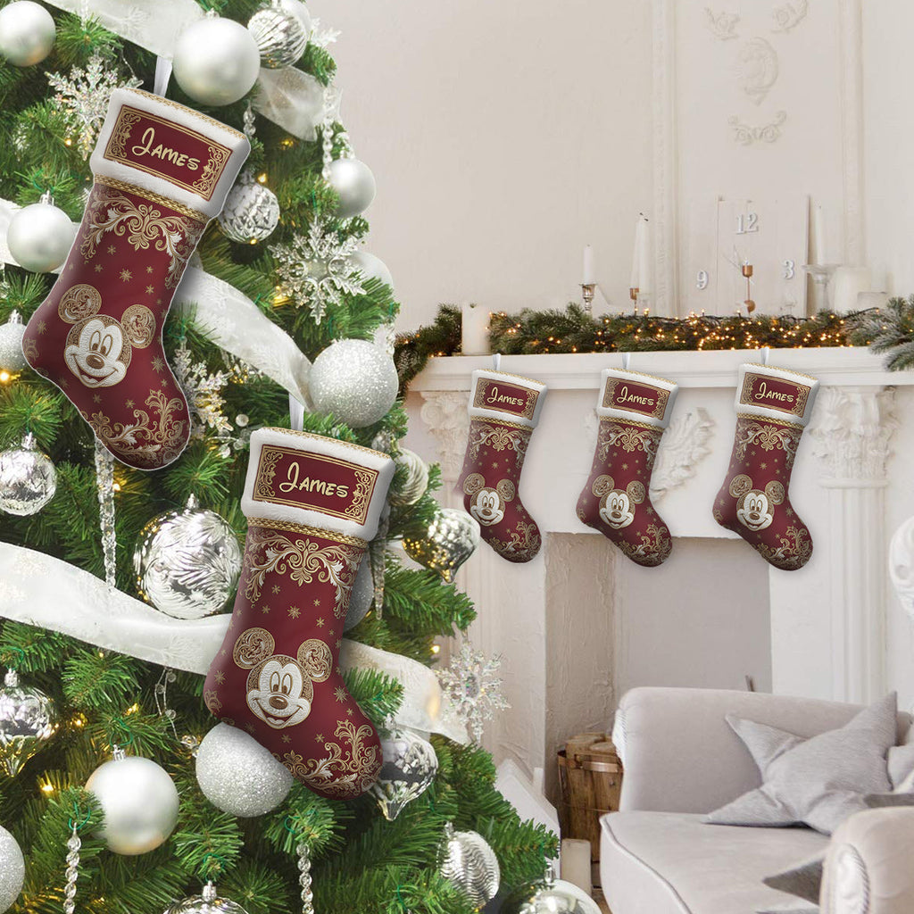 Personalized Mouse Shaped Christmas Stocking Custom Name Holiday Decor Shaped Christmas Stocking GradoCreations
