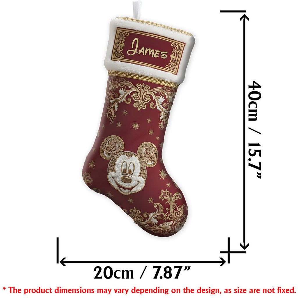 Personalized Mouse Shaped Christmas Stocking Custom Name Holiday Decor Shaped Christmas Stocking GradoCreations