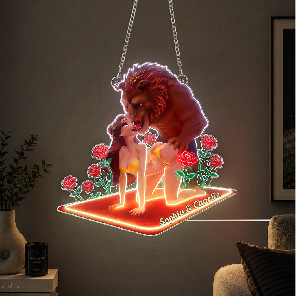 Custom Beauty & The Beast Neon LED Light Sign Gift for Couples Neon LED Light Sign GradoCreations