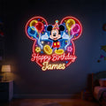 Personalized Mickey Mouse Birthday Neon LED Sign Custom Name Gift Neon LED Light Sign GradoCreations