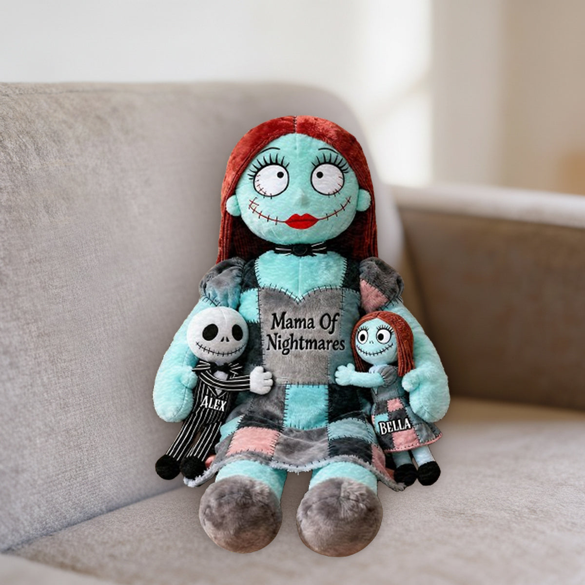 Personalized Mama Of Nightmares Faux Fur Pillow Custom Name Gift Premium Faux Fur Pillow GradoCreations