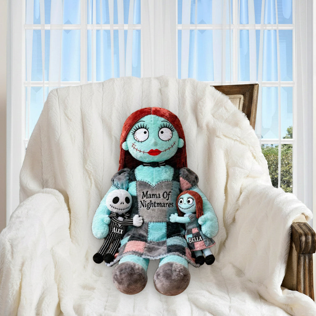 Personalized Mama Of Nightmares Faux Fur Pillow Custom Name Gift Premium Faux Fur Pillow GradoCreations