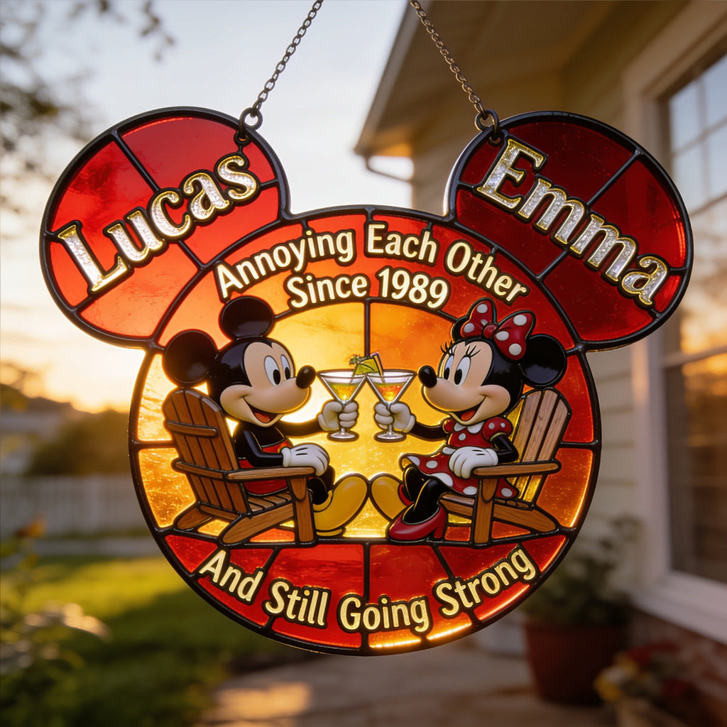 Personalized 3D Printed Glass Suncatcher Unique Couple Gift 3D Printed Glass Suncatcher GradoCreations