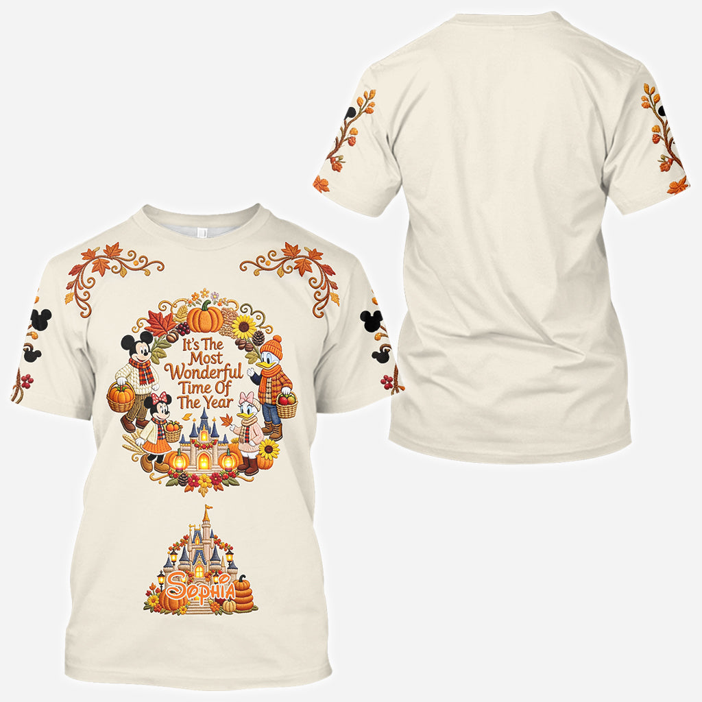 Personalized Fall-Themed All Over Shirt for Kids – Unique Design with Name All Over Shirt GradoCreations