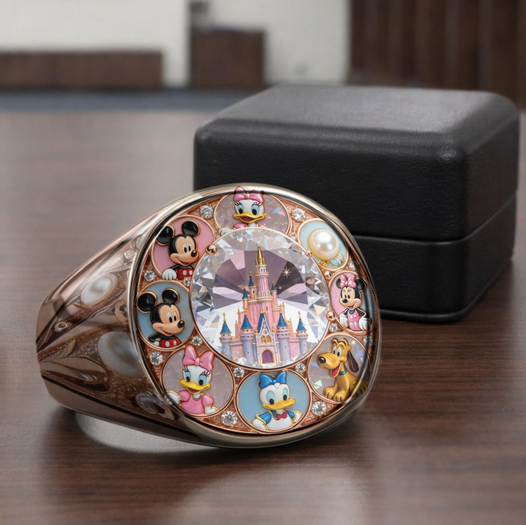 Personalized Disney Character Signet Ring Custom Name Gift Signet Ring GradoCreations