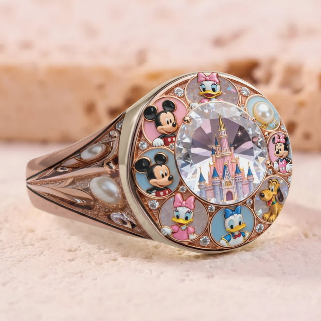 Personalized Disney Character Signet Ring Custom Name Gift Signet Ring GradoCreations