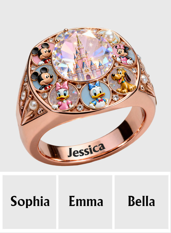 Personalized Disney Character Signet Ring Custom Name Gift Signet Ring GradoCreations
