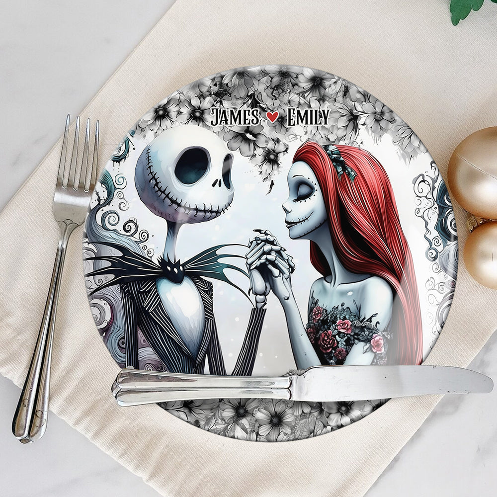 Personalized Ceramic Round Plate with Stand for Couples Gift Ceramic Round Plate GradoCreations