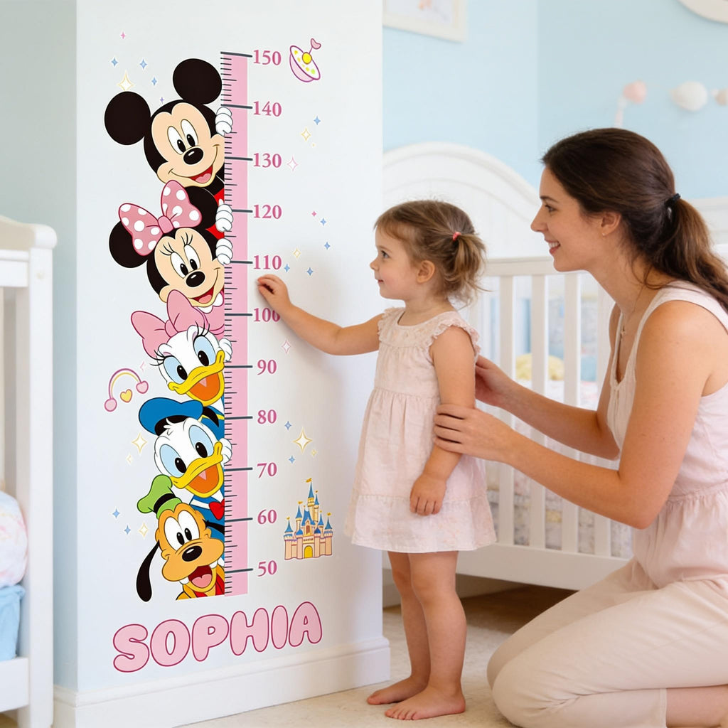 Personalized Disney Height Growth Chart Wall Decal for Kids Door Sticker GradoCreations