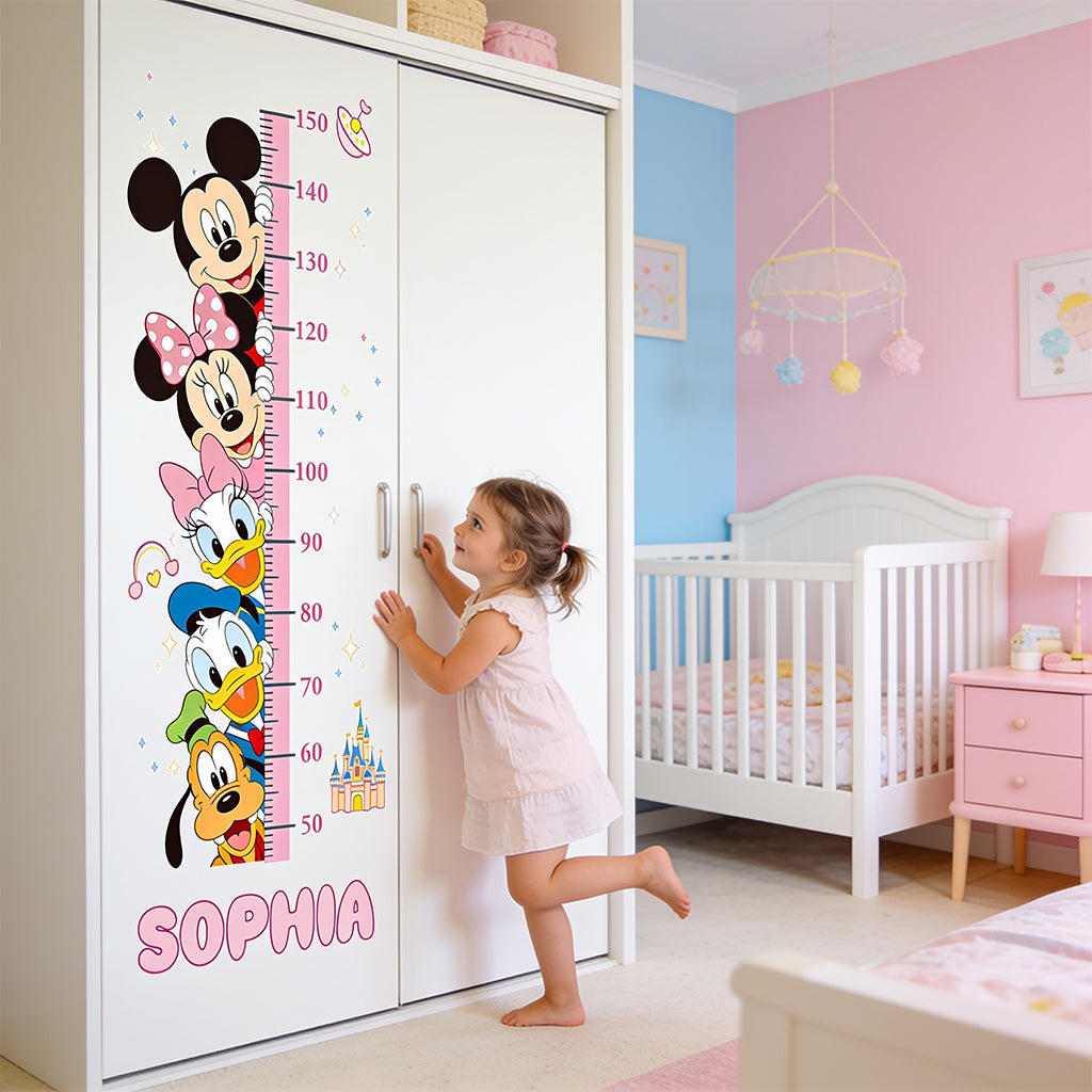 Personalized Disney Height Growth Chart Wall Decal for Kids Door Sticker GradoCreations