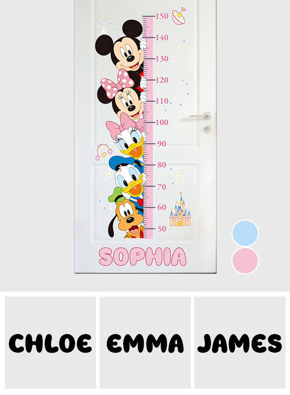 Personalized Disney Height Growth Chart Wall Decal for Kids Door Sticker GradoCreations