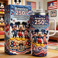 Personalized 250th Anniversary Mickey Mouse Tumbler with Handle Tumbler With Handle GradoCreations