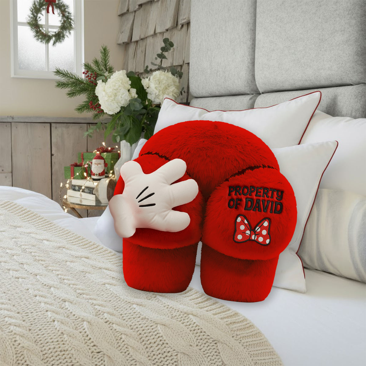Personalized Faux Fur Shaped Pillow Custom Name Gift for Him Faux Fur Shaped Pillow GradoCreations