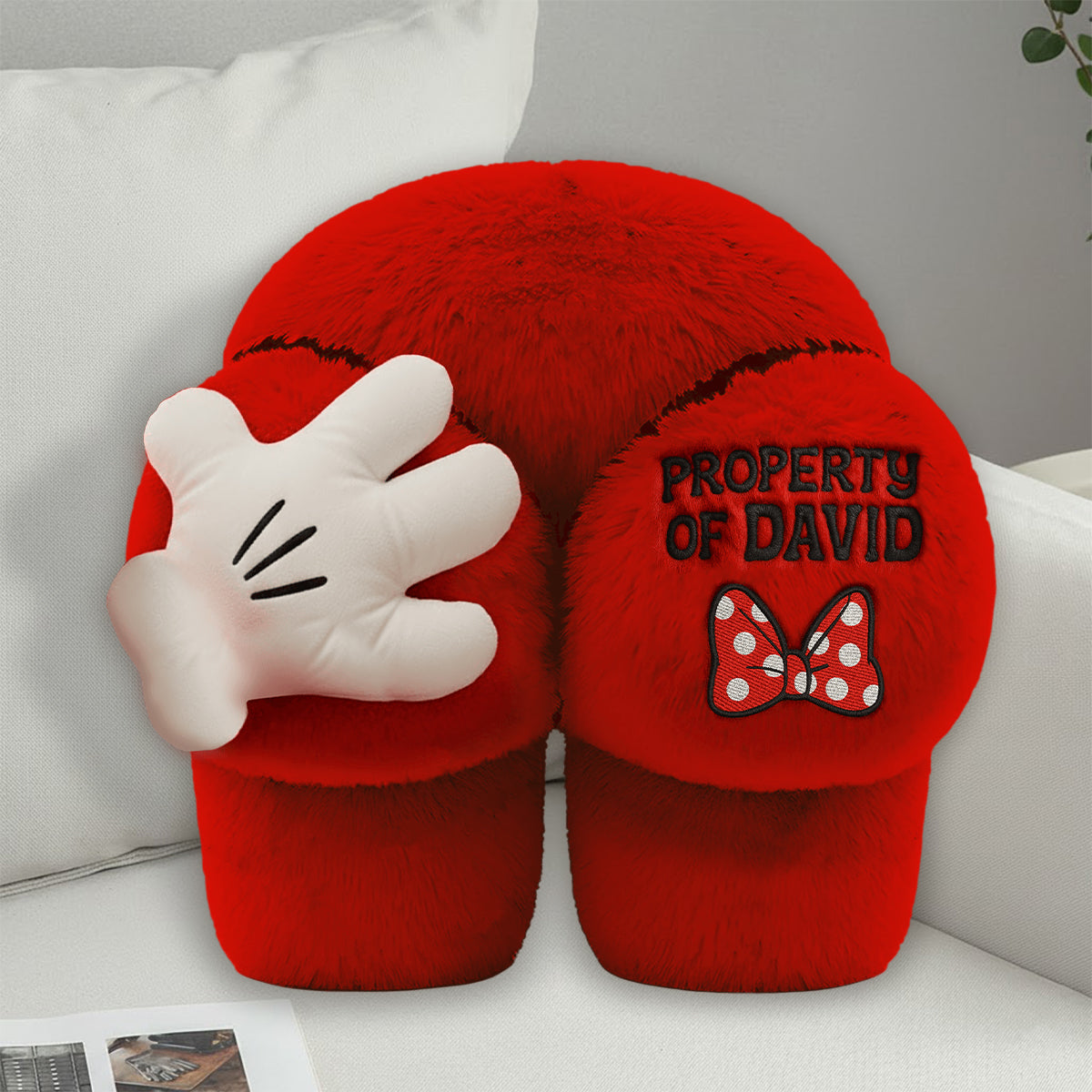 Personalized Faux Fur Shaped Pillow Custom Name Gift for Him Faux Fur Shaped Pillow GradoCreations
