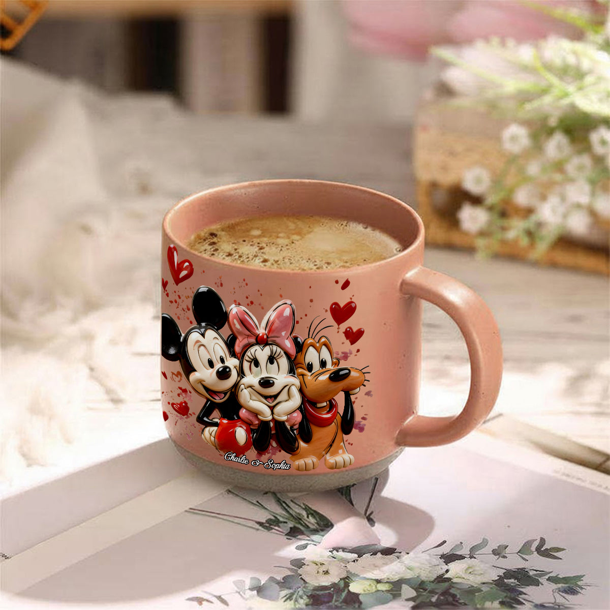 Personalized Printed Pottery Mug Custom Name Couples Gift Printed Pottery Mug GradoCreations