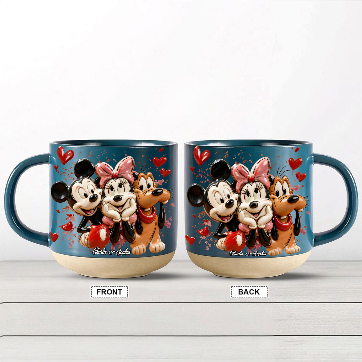 Personalized Printed Pottery Mug Custom Name Couples Gift Printed Pottery Mug GradoCreations