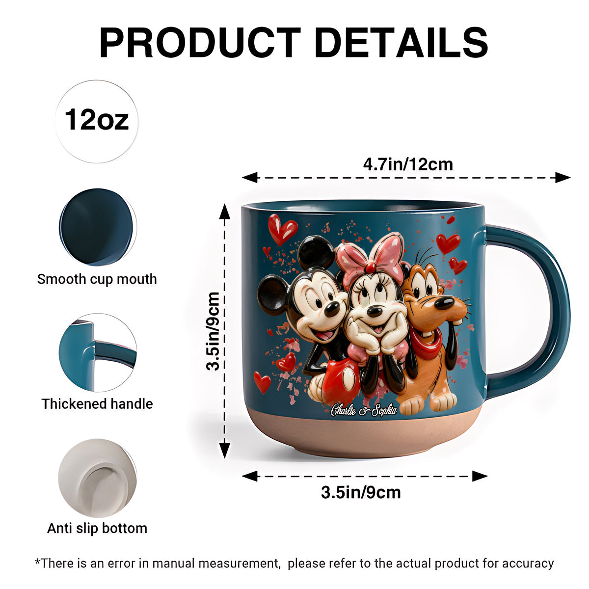 Personalized Printed Pottery Mug Custom Name Couples Gift Printed Pottery Mug GradoCreations