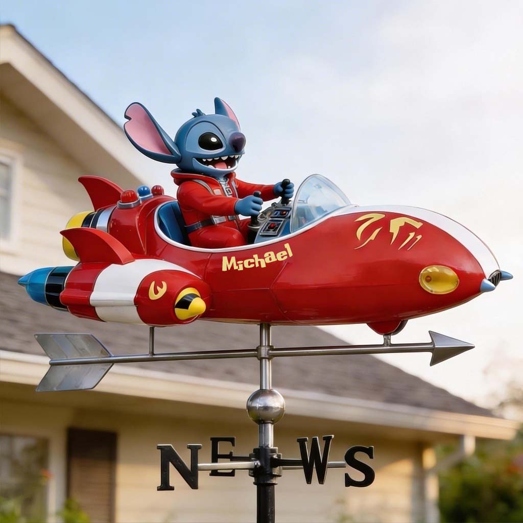 Personalized Alien Spaceship Weather Vane Custom Gift for Kids Weather Vane GradoCreations