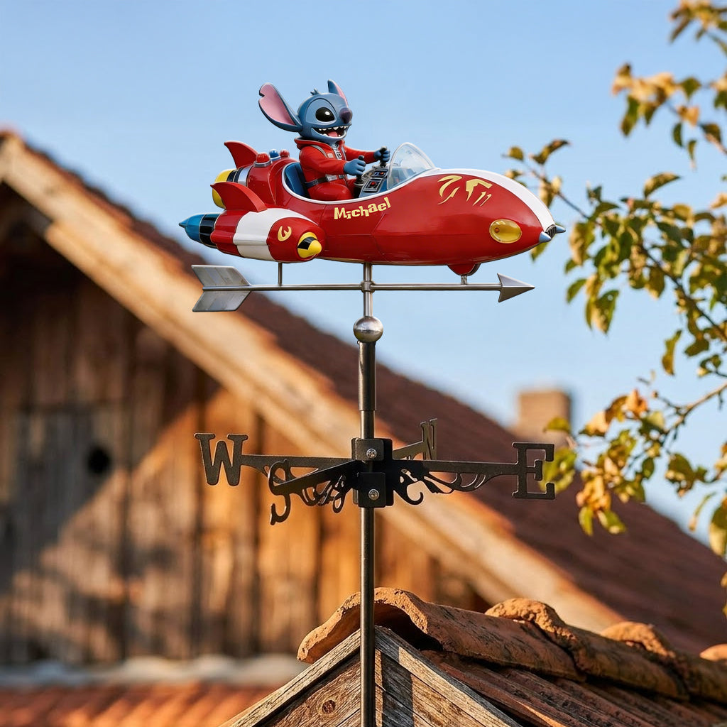 Personalized Alien Spaceship Weather Vane Custom Gift for Kids Weather Vane GradoCreations