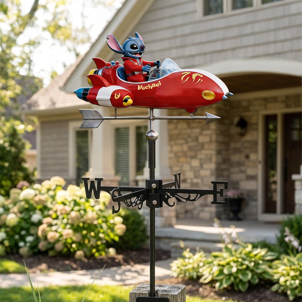 Personalized Alien Spaceship Weather Vane Custom Gift for Kids Weather Vane GradoCreations
