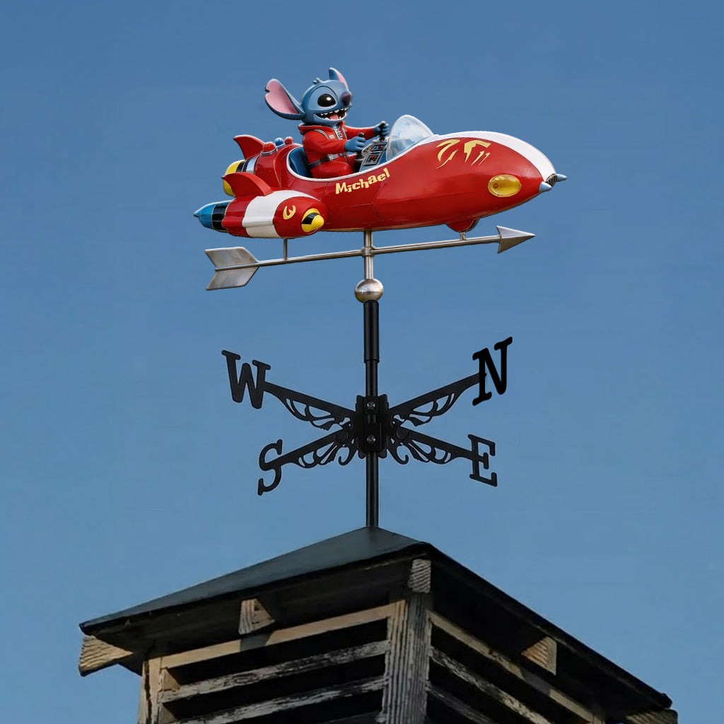 Personalized Alien Spaceship Weather Vane Custom Gift for Kids Weather Vane GradoCreations