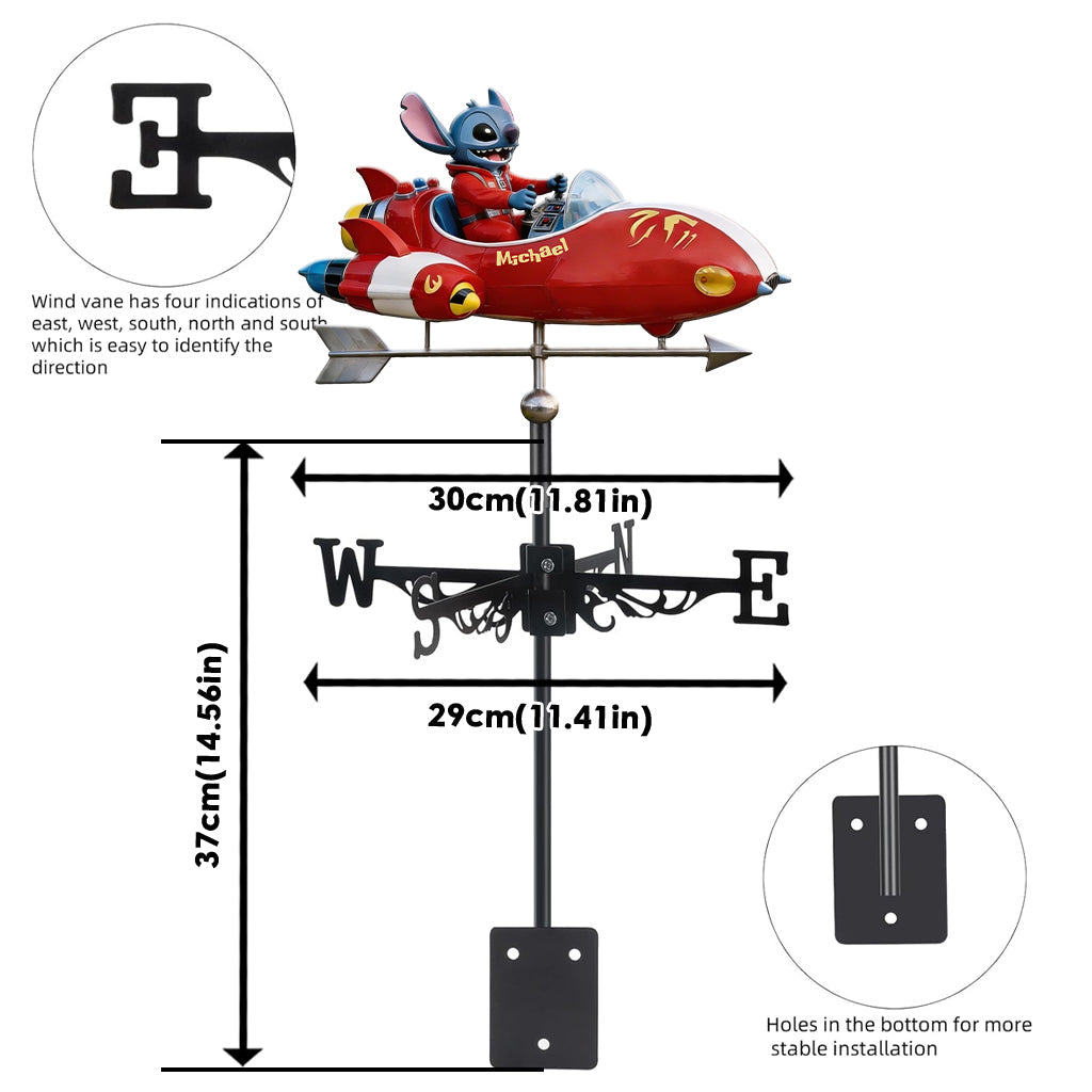 Personalized Alien Spaceship Weather Vane Custom Gift for Kids Weather Vane GradoCreations