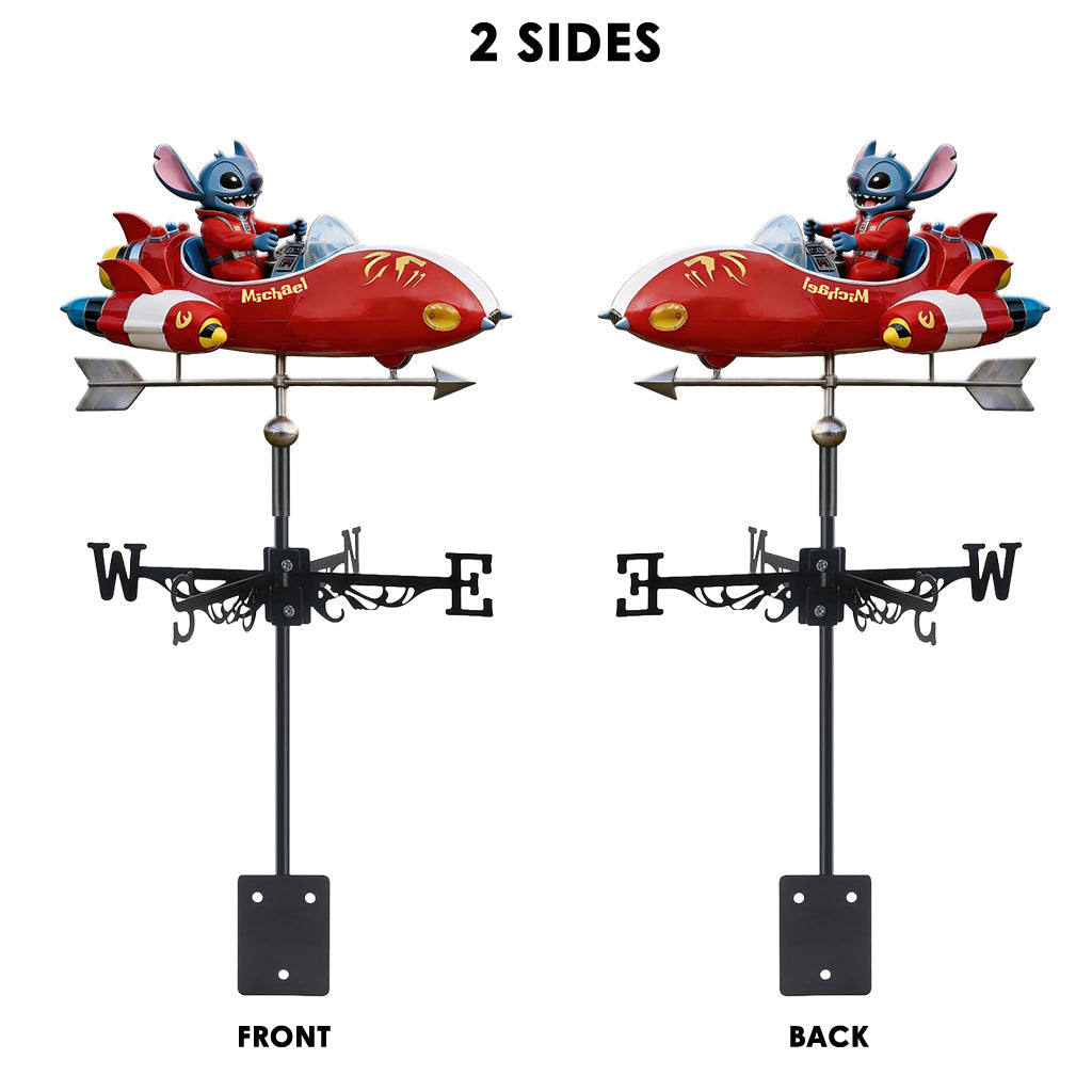 Personalized Alien Spaceship Weather Vane Custom Gift for Kids Weather Vane GradoCreations