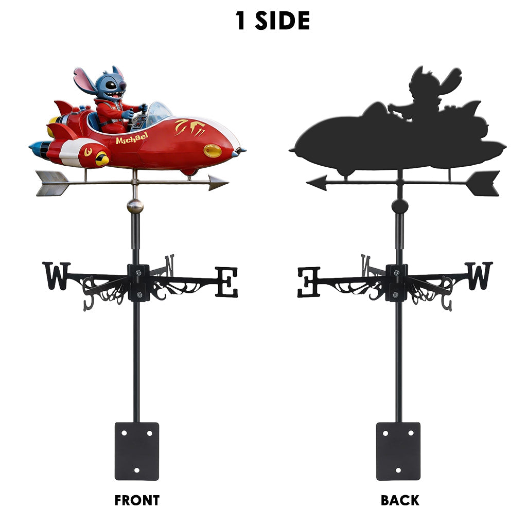 Personalized Alien Spaceship Weather Vane Custom Gift for Kids Weather Vane GradoCreations