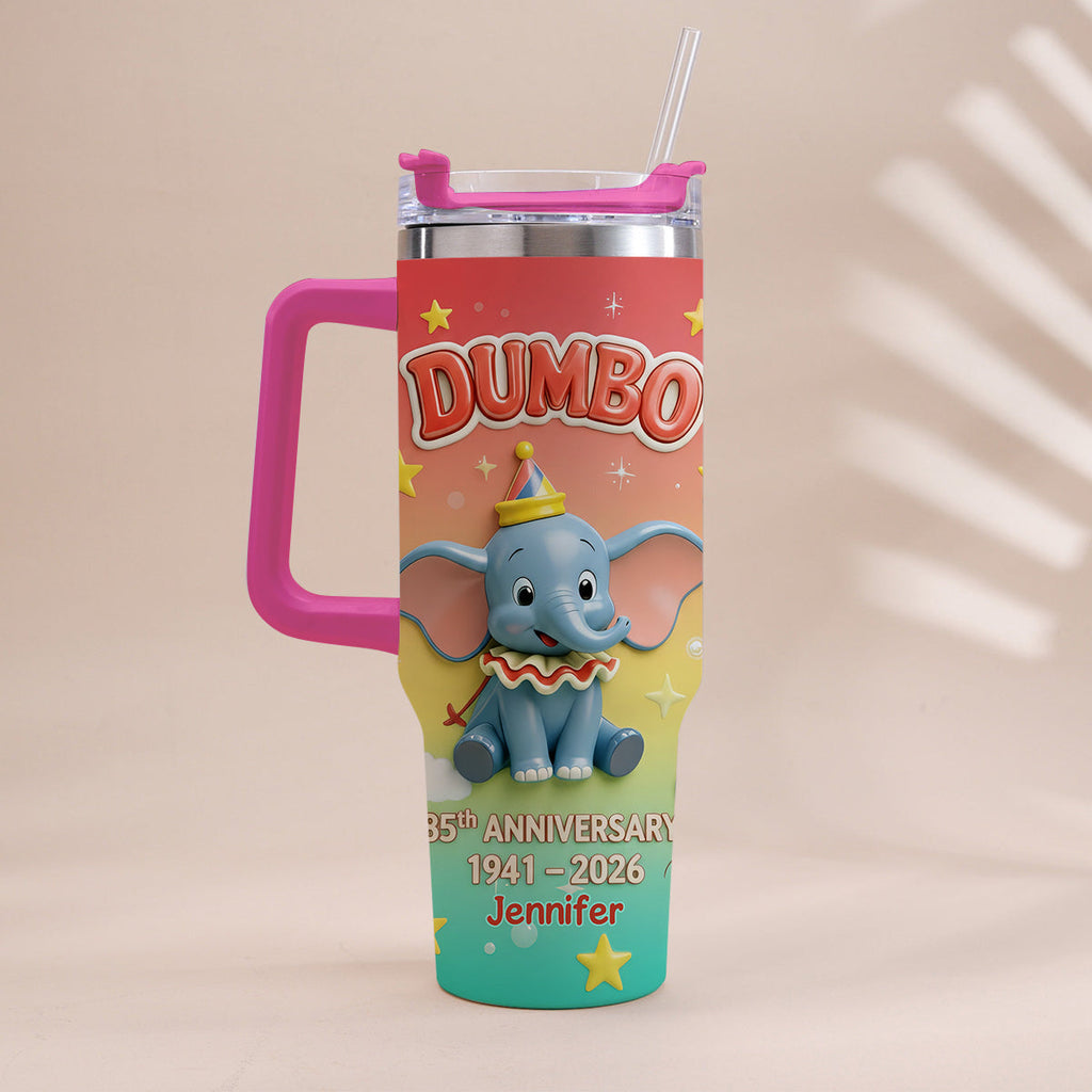 Personalized Baby Elephant Tumbler with Handle for 85th Anniversary Gift Tumbler With Handle GradoCreations