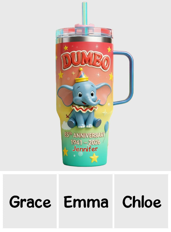 Personalized Baby Elephant Tumbler with Handle for 85th Anniversary Gift Tumbler With Handle GradoCreations