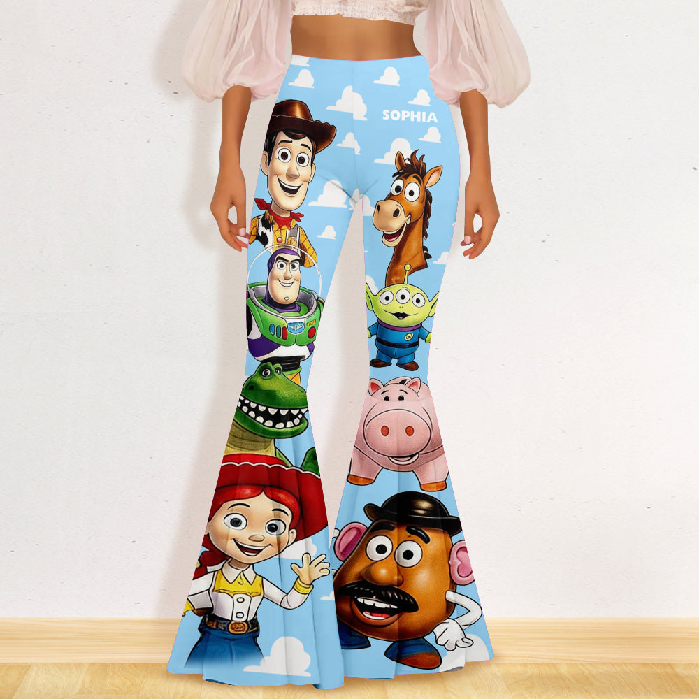 Personalized Toy Story Flare Leggings for Kids Custom Name Gift Flare Leggings GradoCreations