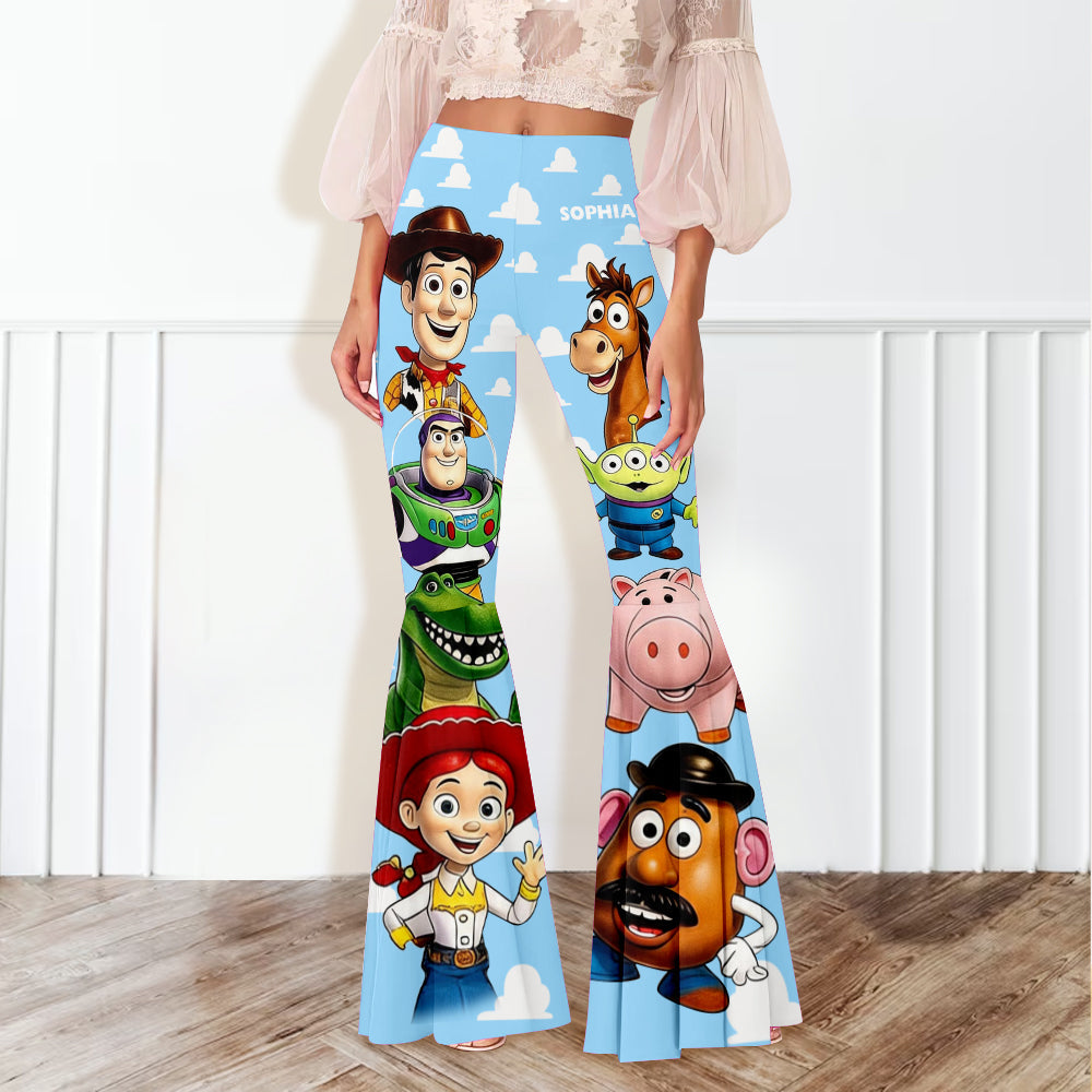 Personalized Toy Story Flare Leggings for Kids Custom Name Gift Flare Leggings GradoCreations