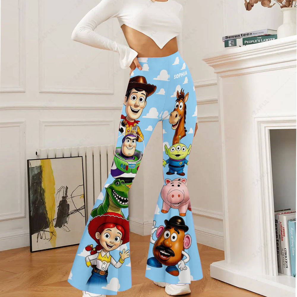 Personalized Toy Story Flare Leggings for Kids Custom Name Gift Flare Leggings GradoCreations