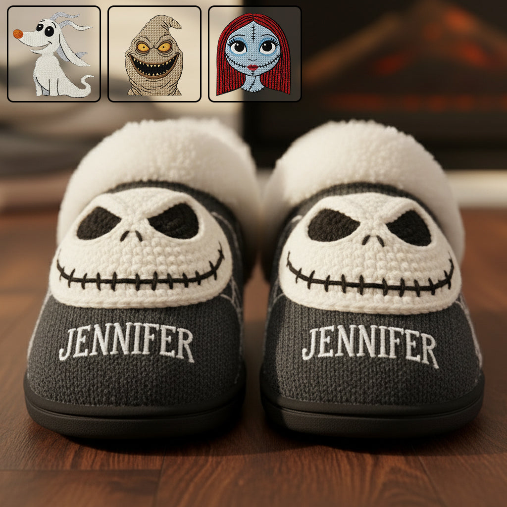 Personalized Nightmare Slippers Custom Name Gift for Halloween Slippers GradoCreations