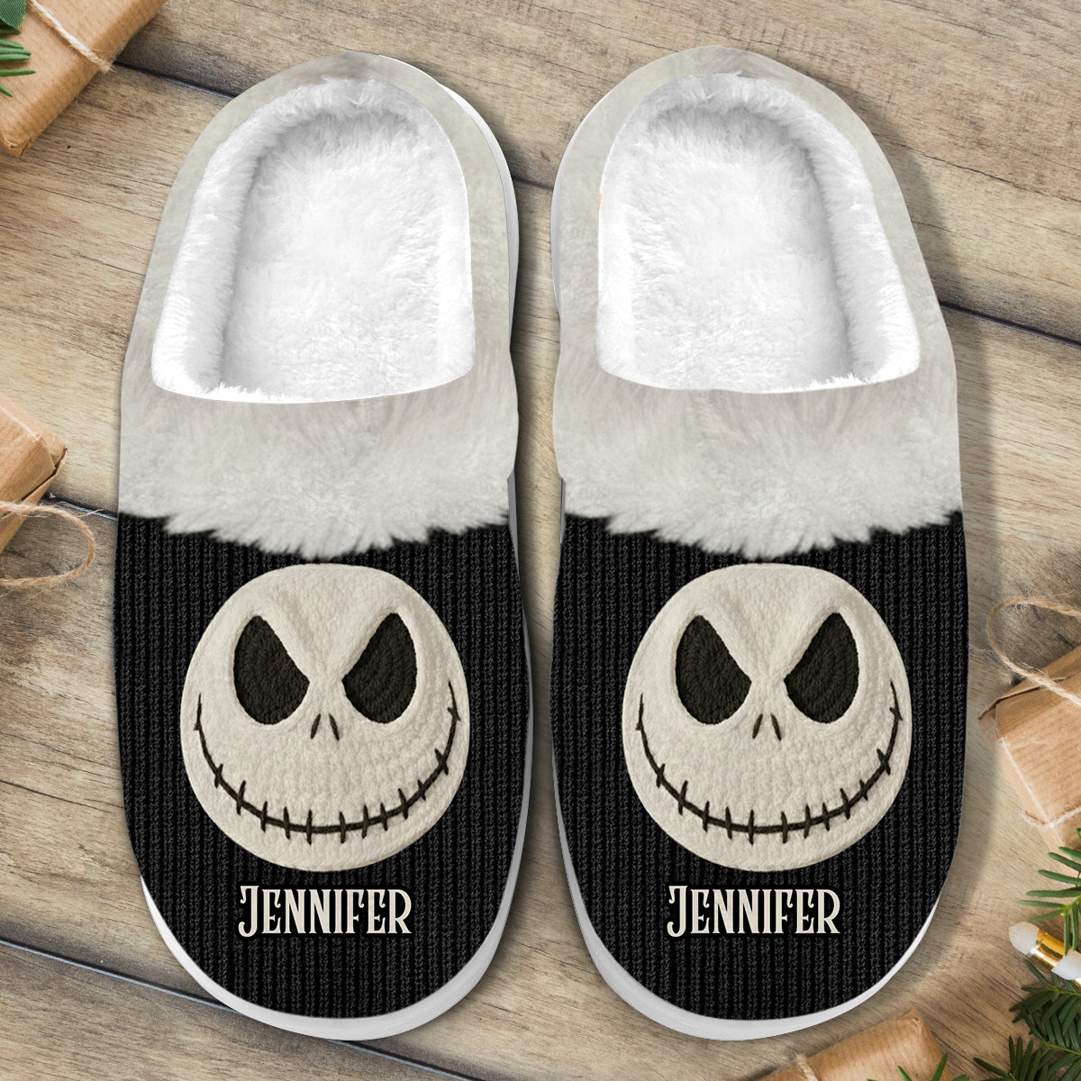 Personalized Nightmare Slippers Custom Name Gift for Halloween Slippers GradoCreations