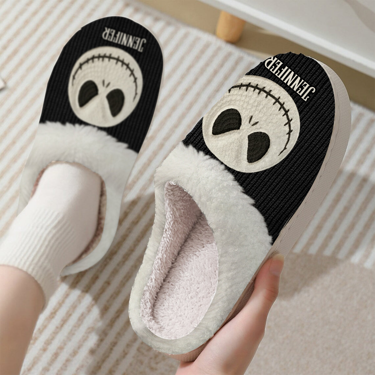 Personalized Nightmare Slippers Custom Name Gift for Halloween Slippers GradoCreations