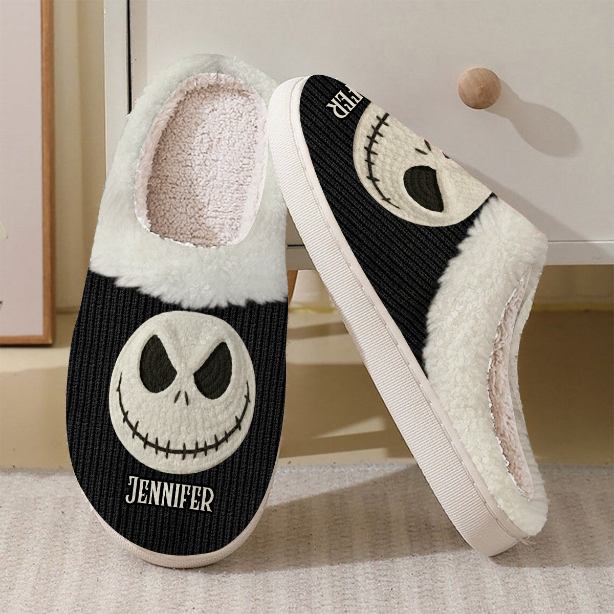 Personalized Nightmare Slippers Custom Name Gift for Halloween Slippers GradoCreations