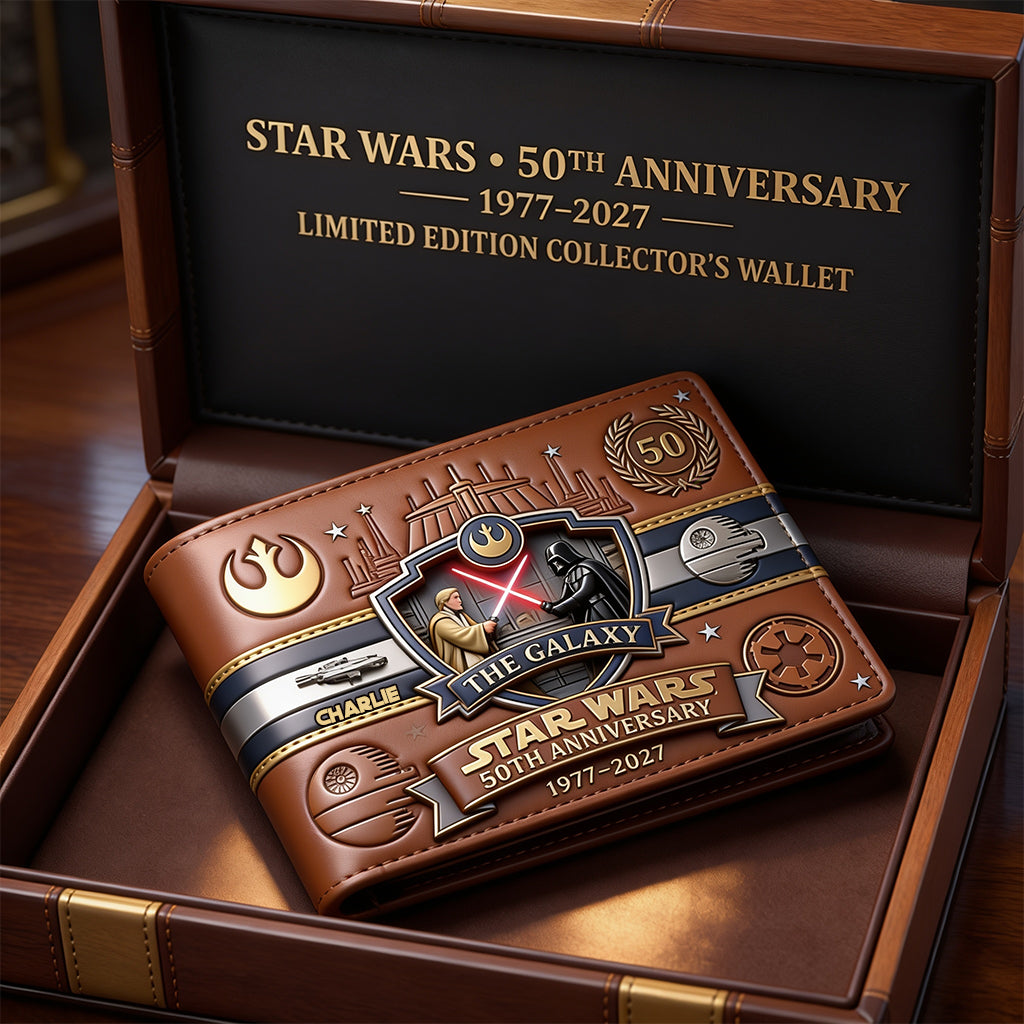 Personalized 50th Anniversary Leather Wallet Gift for Him Leather Wallet 2 GradoCreations